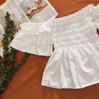ÁO RỚT VAI NHÚN CHỈ