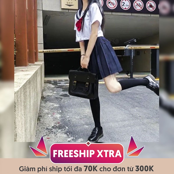 Cặp sách JK da trơn đeo chéo thủy thủ dễ thương phong cách học sinh Nhật Bản C00066