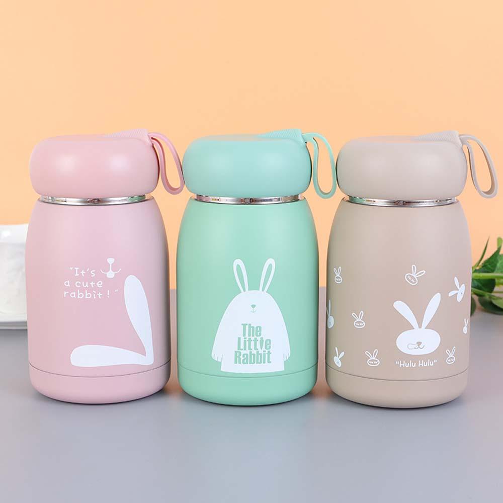 Bình Nước Giữ Nhiệt Bằng Thép Không Gỉ 304 Họa Tiết Hoạt Hình Dễ Thương
