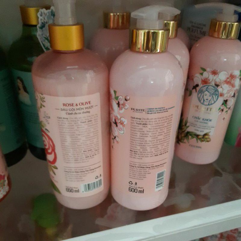 Dầu Gội Purite CHERRY BLOSSOM 600ml mẩu mới