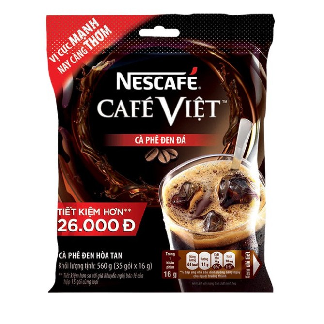 [Combo 2 gói] NESCAFÉ Café Việt Cà phê đen đá (Túi 35 gói x 16g)