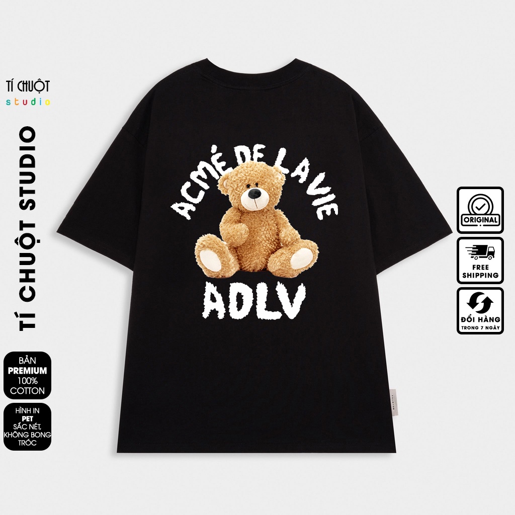 Áo thun ADLV Gấu Teddy nam nữ, Áo phông unisex Acmé de la vie tay lỡ form rộng - Tí Chuột Studio