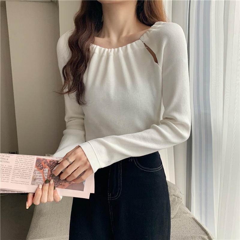 Áo dệt kim Pure Cube cổ tròn mỏng thời trang mới mẻ cho nữ