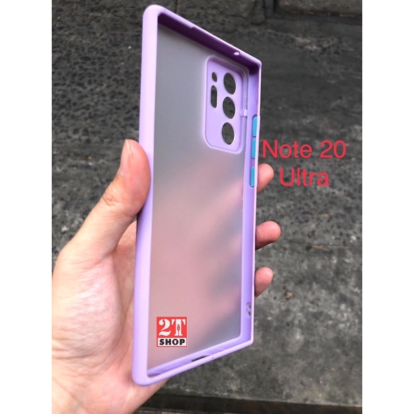 ỐP LƯNG CHỐNG SỐC GALAXY NOTE 20 ULTRA LƯNG MECA ĐEN NHÁM, VIỀN MÀU CAO SU