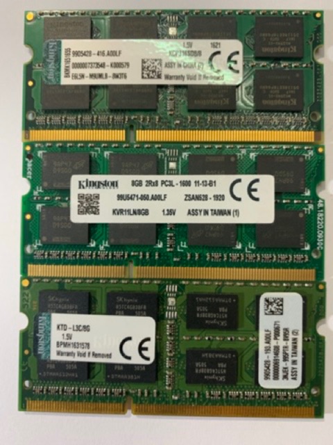 Ram Laptop DDR3L 8Gb 4Gb PC3L Bus 1600 ( Sam với Hynix / MT) - Bảo Hành 3 Năm