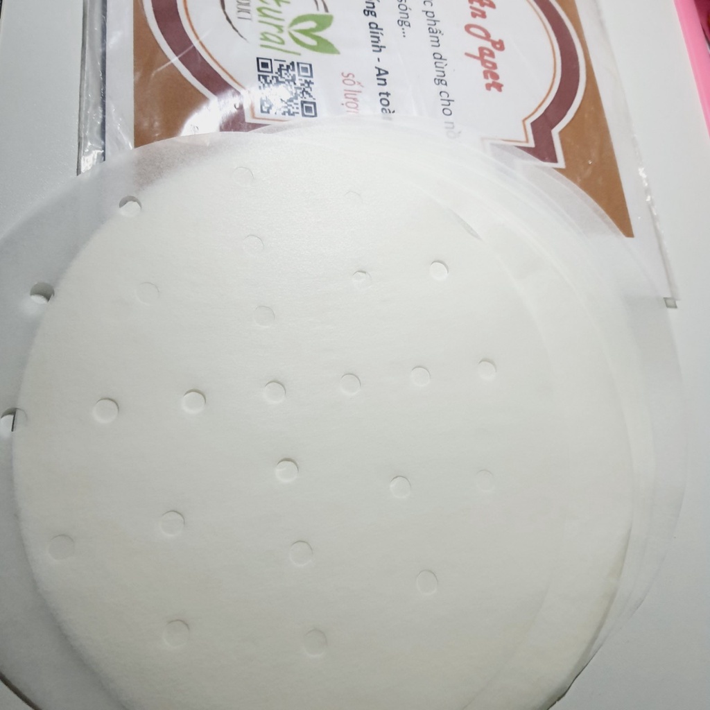 100 tờ Giấy nến đục lỗ AN PAPER lót xửng hấp, nồi chiên không dầu