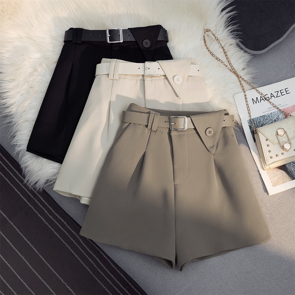 Quần short đùi ống rộng nữ lưng cao mặc mùa hè cá tính trẻ trung M307