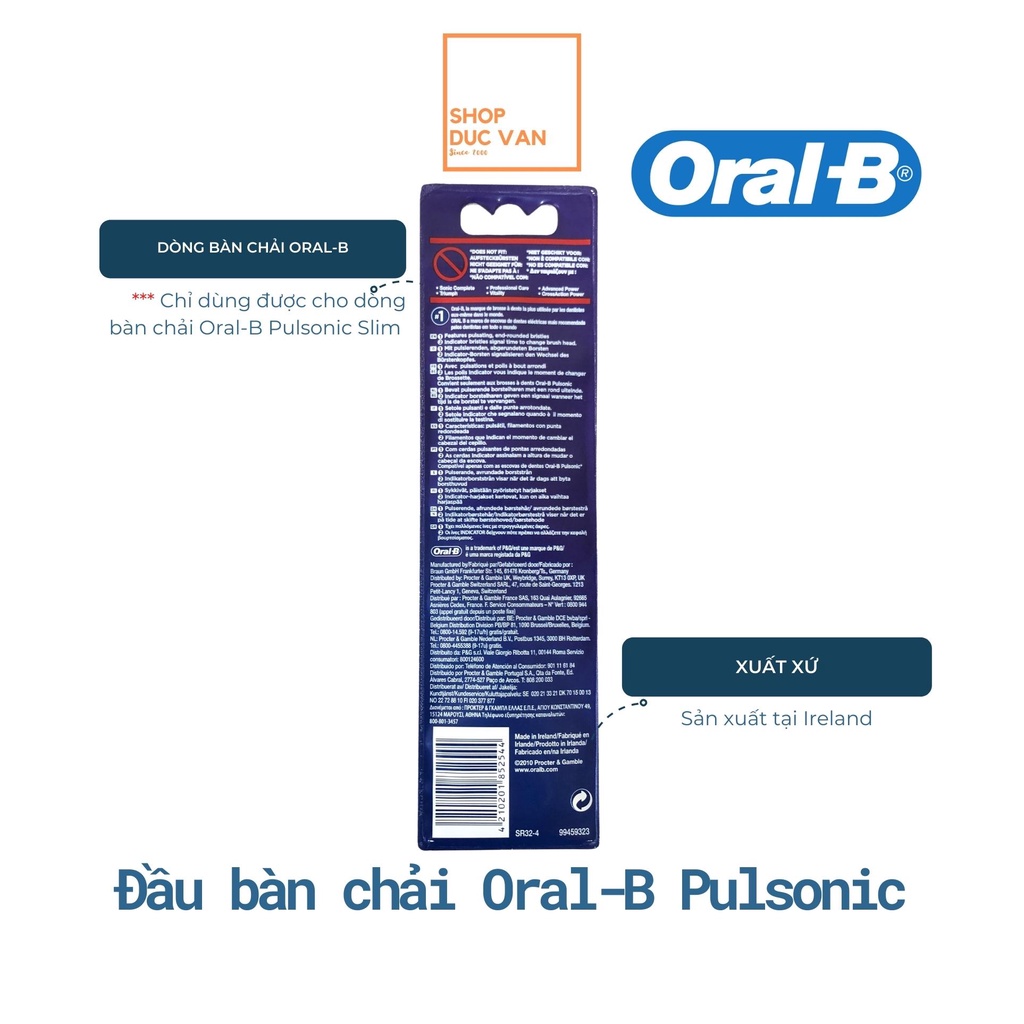 Đầu Bàn Chải Thay Thế Pulsonic Dùng Cho Máy Bàn Chải Oral-B Pulsonic Slim
