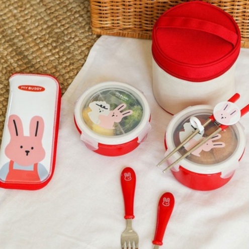 Bộ 2 hộp đựng cơm kèm túi giữ nhiệt Daily like Bonbon Hàn Quốc