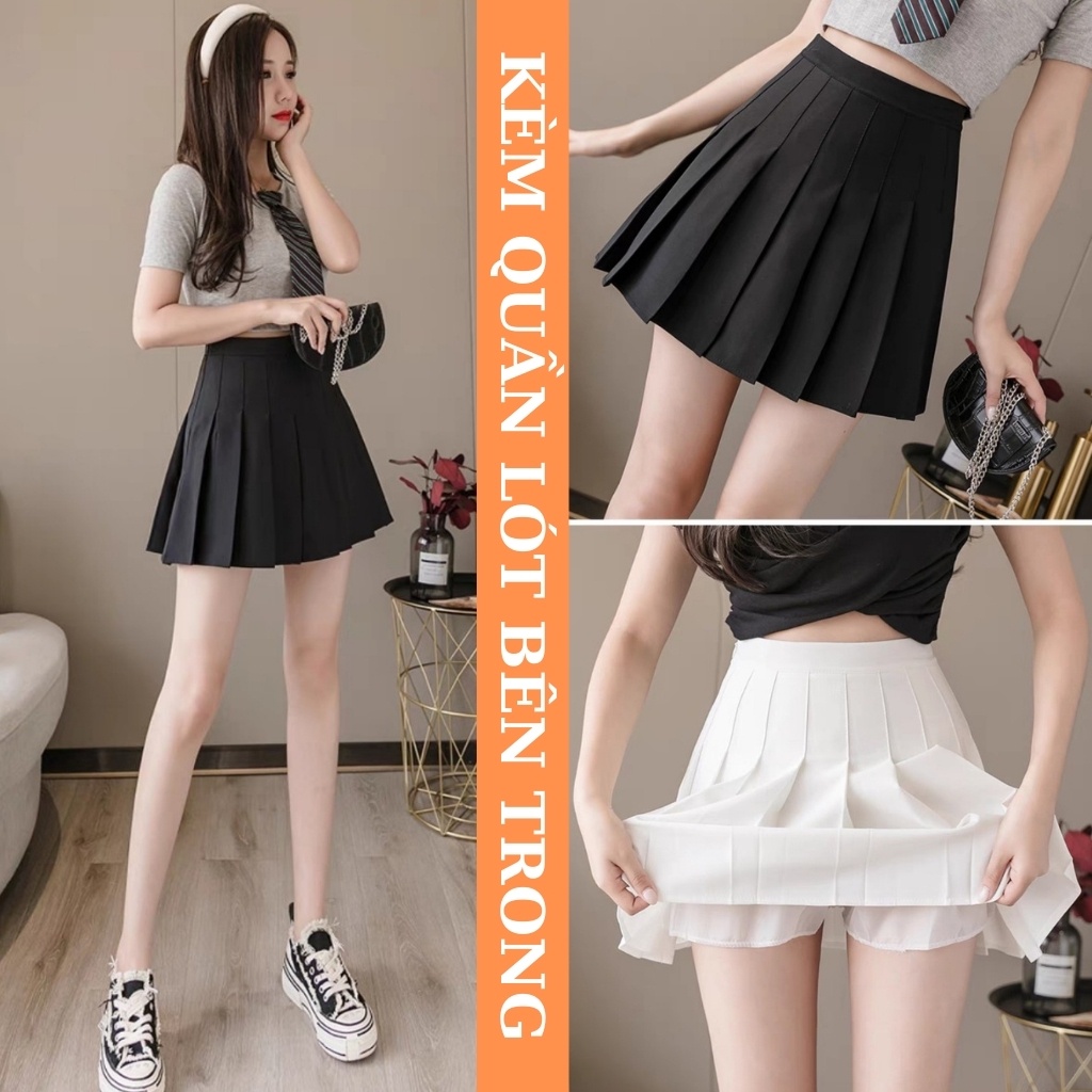 Chân Váy Xếp Ly Chữ A Dáng Lưng Cao Phong Cách Công Sở Có Kèm Quần Đùi Bên Trong | BigBuy360 - bigbuy360.vn