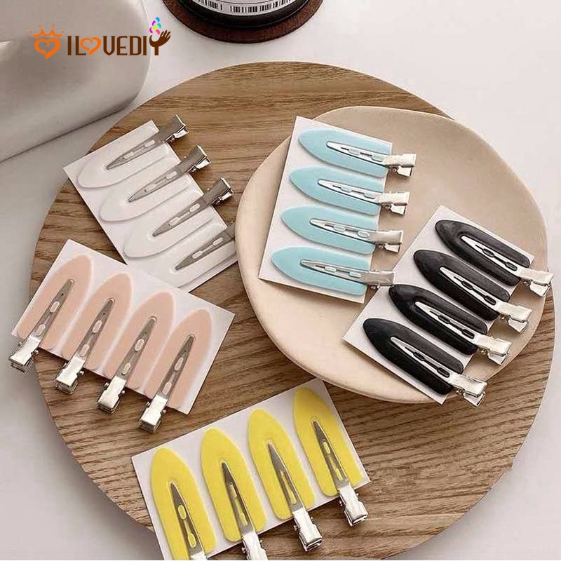 Bộ 4 Kẹp Tóc Kim Loại Kiểu Hàn Quốc Xinh Xắn Cho Nữ