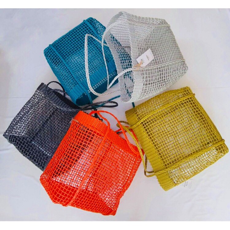 Giỏ xách đi biển đan nhựa PE size lớn / Beach basket L