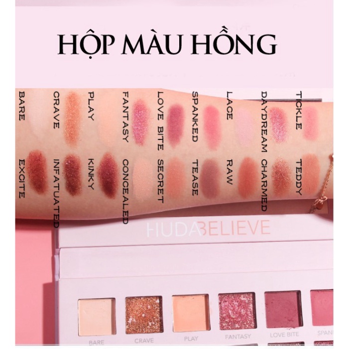 GDT [FREESHIP TỪ 50K]Bảng Phấn Mắt Nhũ New Nude Huda Believe Nội Địa Trung HUDA01 20 GU50