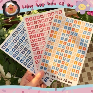 Sticker/decal dán Bảng Chữ Cái ABC Vuông/ các ngày trong tuần-trang trí sổ,bullet journal/dán thiệp -tiemtaphoacona