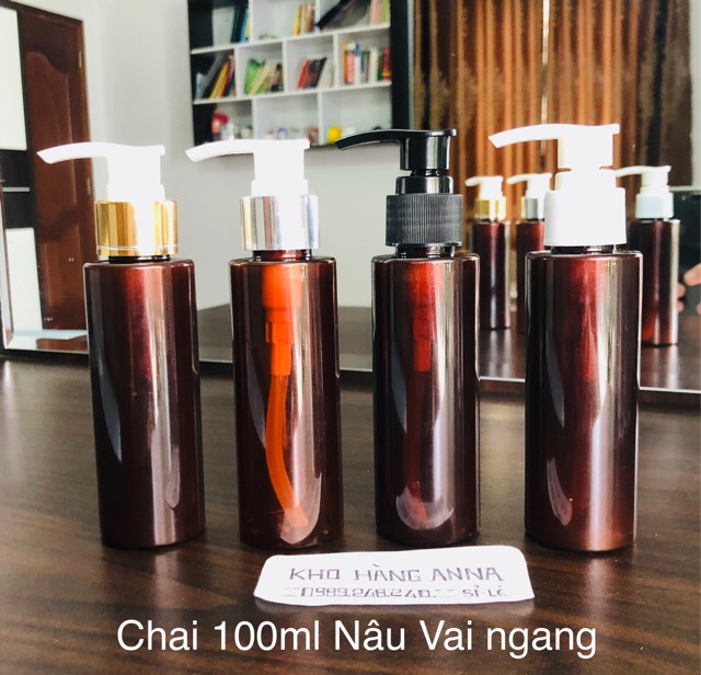 Chai nhựa màu trắng Trong 100ml xịt giọt - Chai chiết Mỹ phẩm vòi nhấn nhỏ giọt, xịt sương - Chai Pet nắp đen, nắp nhôm