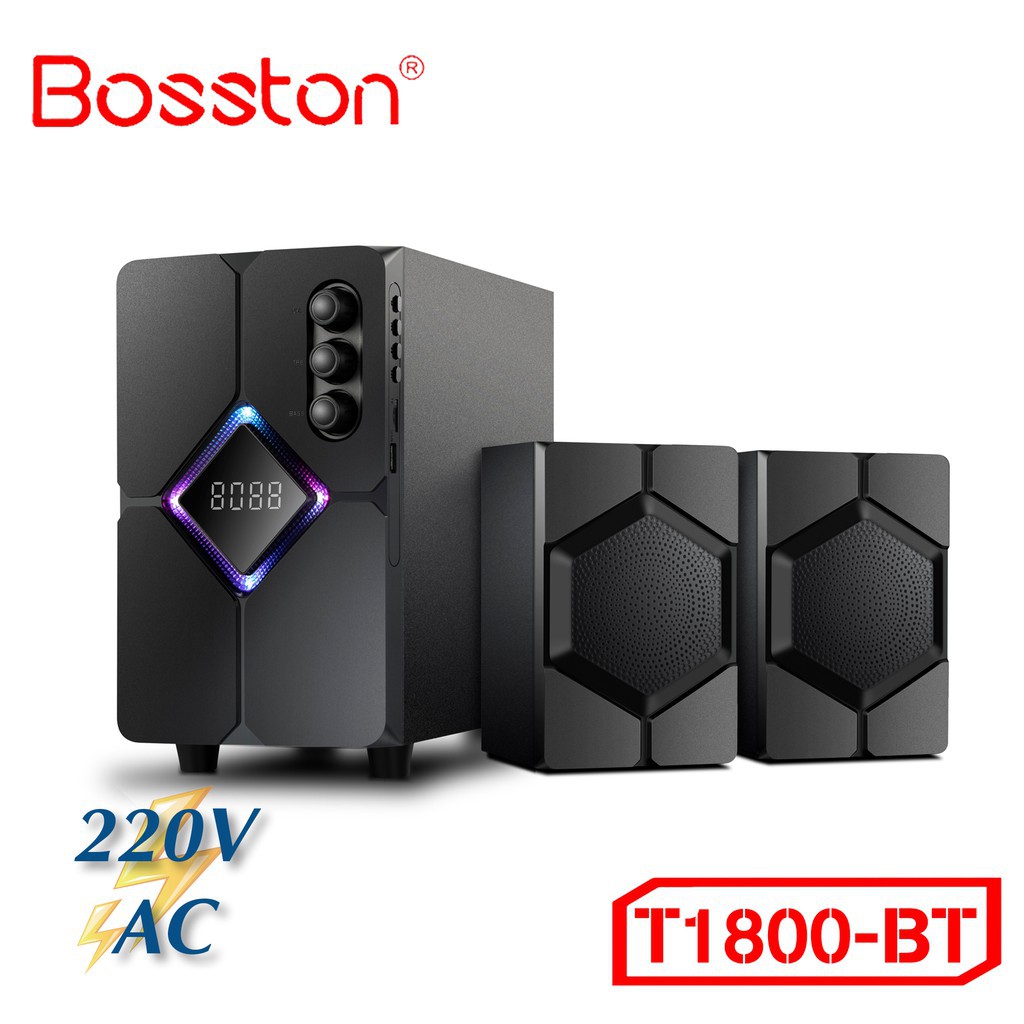 [Mã ELHACE giảm 4% đơn 300K] Loa 2.1 Bosston T1800-Bluetooth-Led RGB - AC 220V