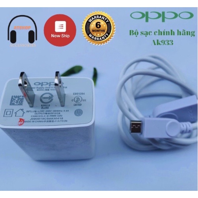 Bảo hành 12 tháng bộ sạc OPPO AK933 5v -2 A