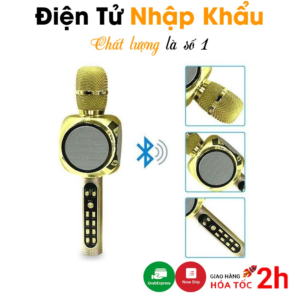 [Mã ELHACE giảm 4% đơn 300K] Micro Karaoke Bluetooth JVJ YS-90 Micro Hát Kèm Loa Kết Nối Thẻ Nhớ, USB Hỗ Trợ Ghi Âm