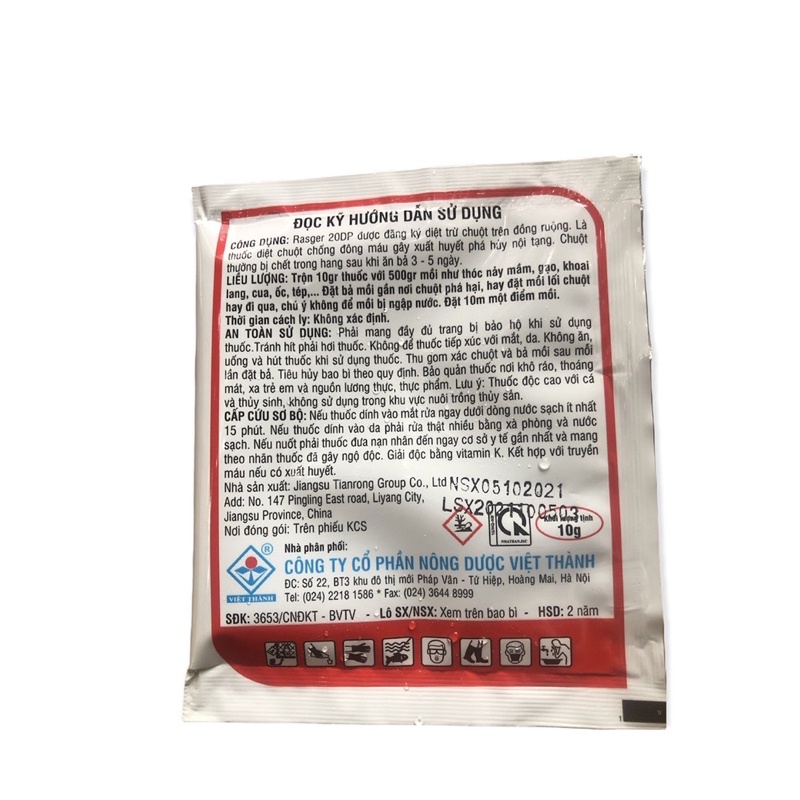 Thuốc Diệt Chuột Cat 10gr