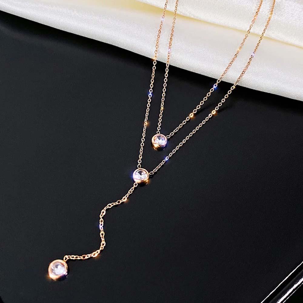 QQMALL Vòng cổ Cổ Tròn Phong Cách Hàn Quốc Đơn Giản Thời Trang Cho Nữ