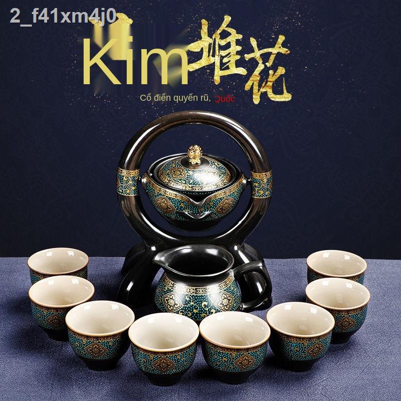 ✌ ✁ Bộ ấm trà Kung Fu tự động sáng tạo gốm sứ gia dụng lười chống đóng cặn văn phòng đơn giản cổ điển