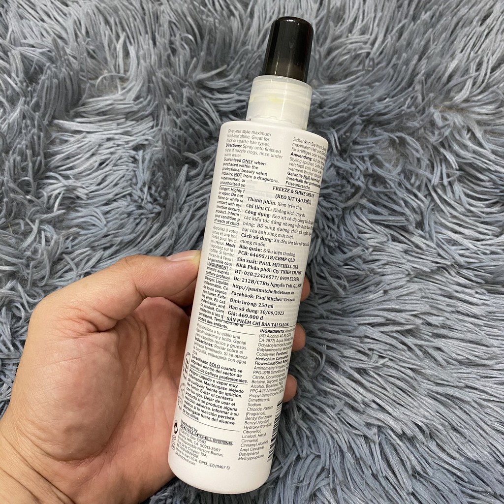 Keo xịt tạo kiểu cứng và sáng bóng Freeze and Shine Super Spray Paul Mitchell