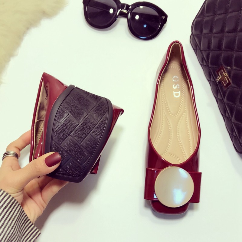 Giày Búp Bê Mũi Vuông Đính Khóa Kim Loại Xinh Xắn Cho Nữ | BigBuy360 - bigbuy360.vn