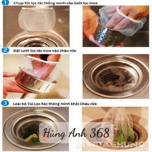 Túi Lọc Rác Bồn Rửa Chén Bát - 100 Chiếc/ Bịch - Siêu Rẻ - Hàng Loại 1( Túi Dày- Sử Dụng Nhiều Lần)