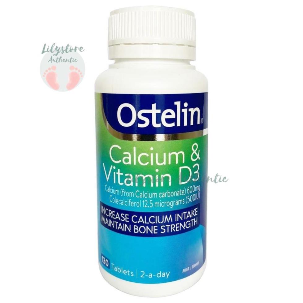 Canxi bầu Ostelin Calcium & Vitamin D3 130 viên của Úc chính hãng