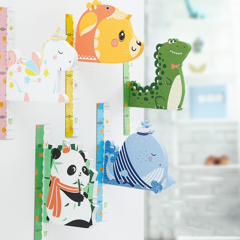 DECAL DÁN TƯỜNG ĐO CHIỀU CAO 3D CHO BÉ HÌNH CON VẬT NGỘ NGHĨNH