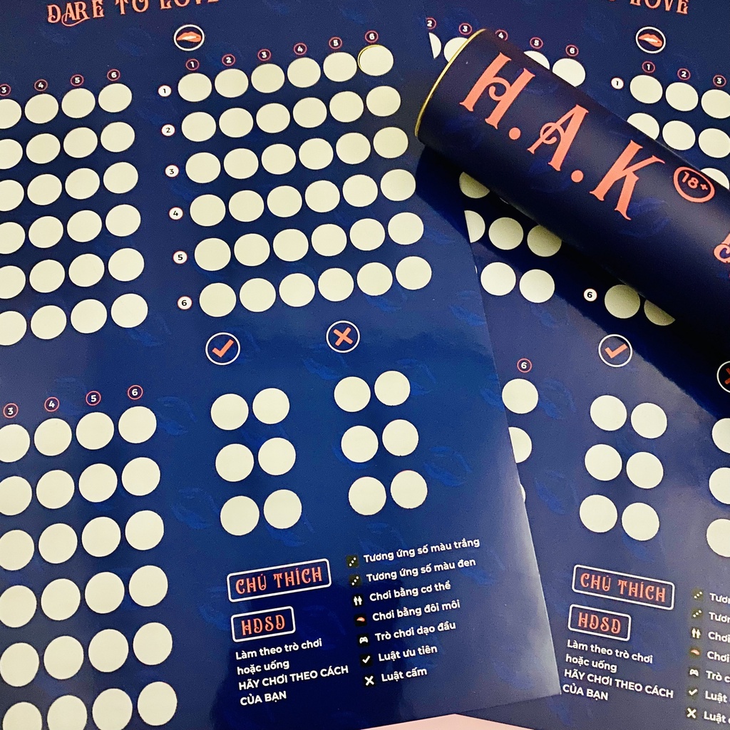 Bảng drinking game couple tình yêu HAKLOVE board game badbed dành cho các cặp đôi hẹn hò, đi chơi Temo Toys
