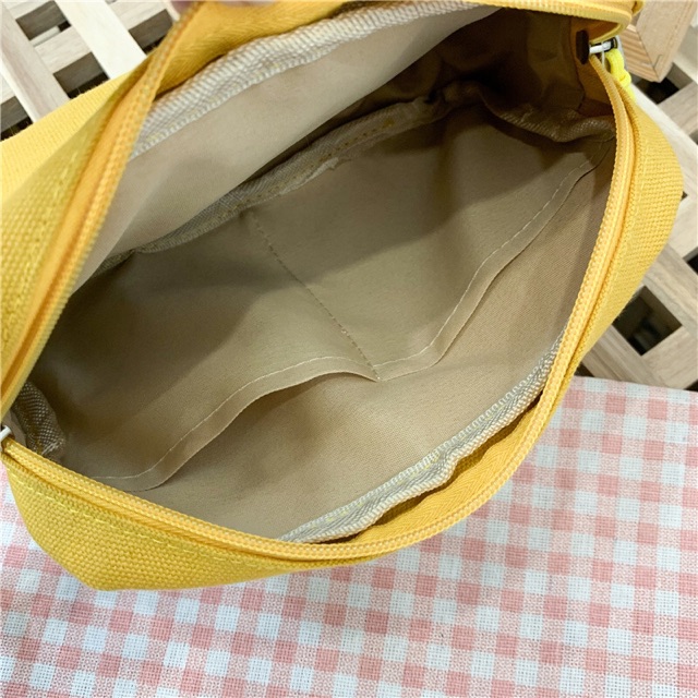 Túi chéo mini vải bố thêu hoa quả cực xinh