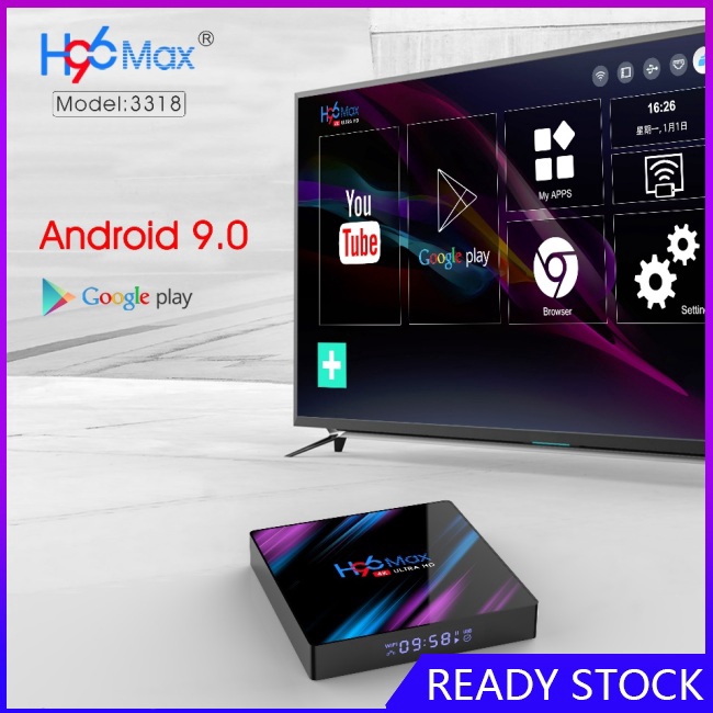 Hộp TV H96 Max 331B 4 lõi 1080P 4K cho Android 9.0