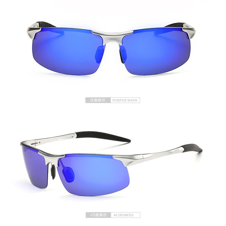 Mắt kính nam tráng gương kiểu dáng thể thao ôm mặt chống bụi, tròng phân cực polarized chống chói chống tia UV - MK1816