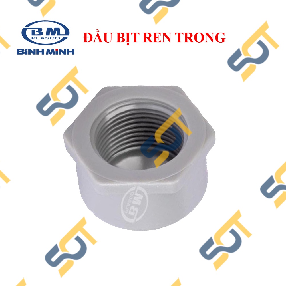 [BÌNH MINH] Bít nhựa ren trong ống nước, đầu bịt nhựa PVC BÌNH MINH ống phi 21 27 34