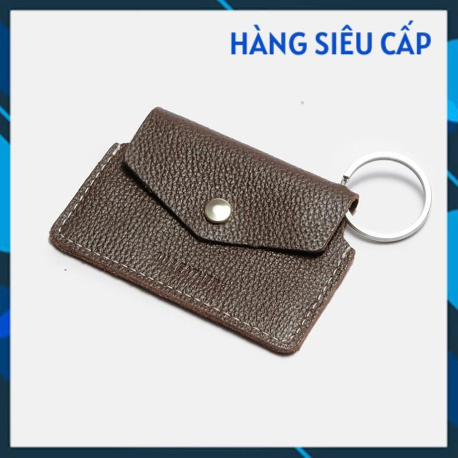 Móc khóa dạng ví da bò Cao Cấp thời trang FMK (đen - xanh dương - nâu) [Bh 12 tháng]