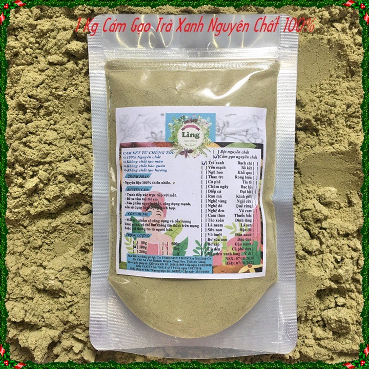 Tinh Cám Gạo Trà Xanh 1 Ký nguyên chất thiên nhiên 100% có giấy VSATTP và ĐKKD dùng đa công dụng