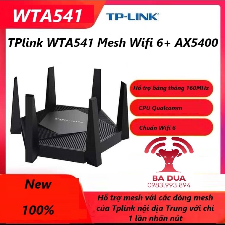 Bộ Phát Wifi Mesh Wifi 6 6+ Dual Wan Tplink TP-Link WTA541 AX5400