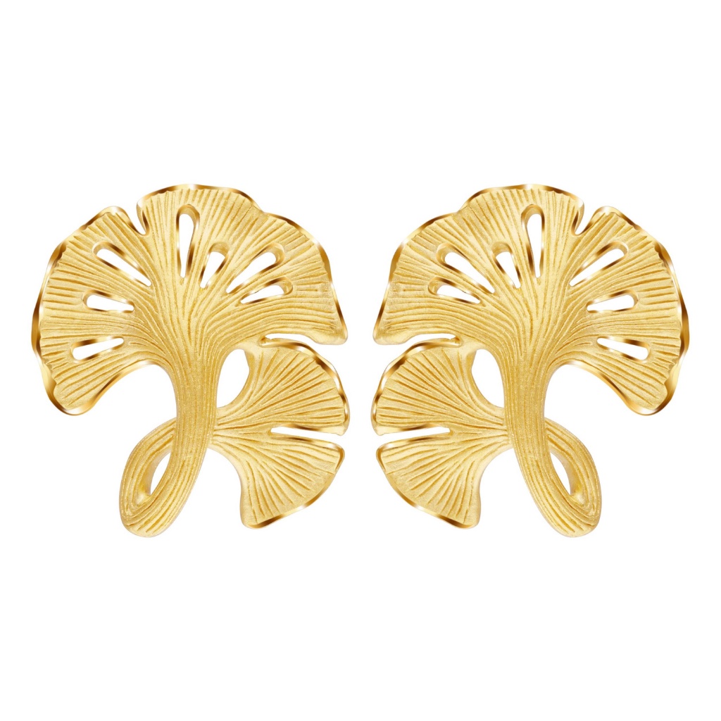 PRIMA Bông Tai Vàng 24K - BST Grand Gingko - Lá Ginko - 111E3961