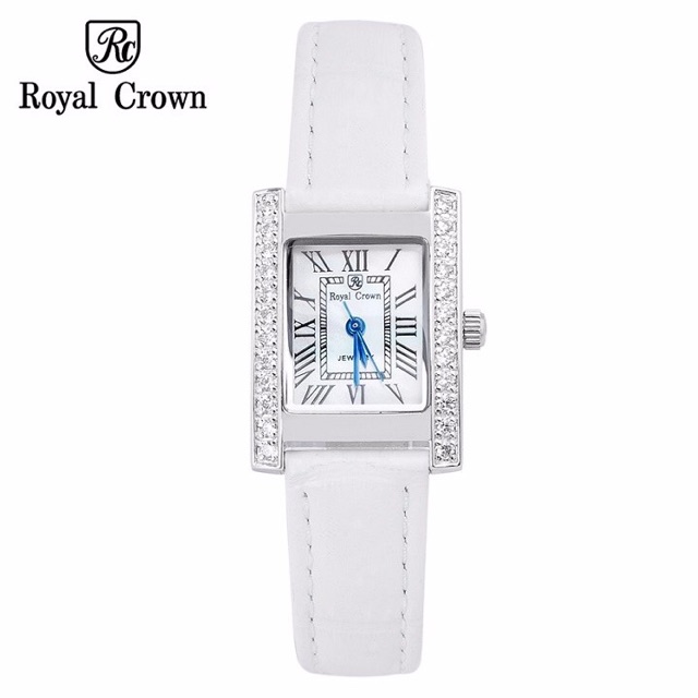 Combo Đồng Hồ Nữ Chính Hãng Royal Crown 5308J dây đá vỏ trắng và 6306ST dây da