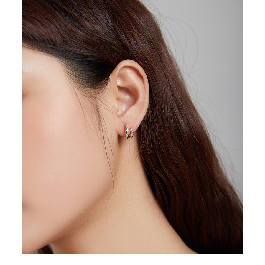 Khuyên Tai Bamoer BSE494 Làm Từ Bạc Thật 925 Đính Đá Zircon Thời Trang Cho Nữ