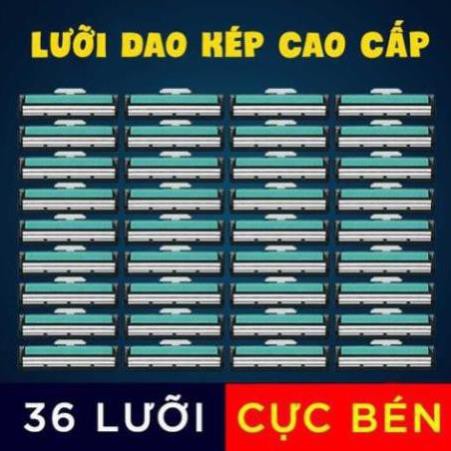 Bộ Cạo Râu Kèm 36 Lưỡi Kép Và 1 Kem Cạo Râu - bộ cạo râu 38 món siêu tiết kiệm