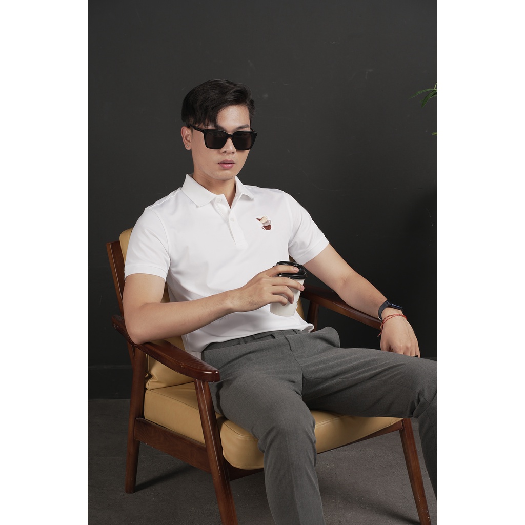 Áo POLO nam NÂU ĐÁ IN TÊN theo yêu cầu basic đẹp vải cá sấu COTTON cao cấp giữ form bền bỉ, chống nhăn - LILA