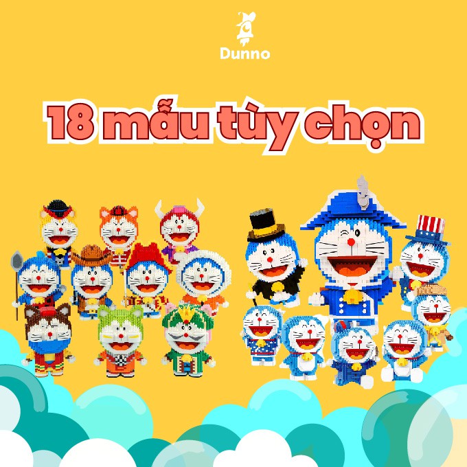 Set quà tặng Đồ chơi lắp ráp Doraemon - Hộp quà tặng sinh nhật Doremon Dunno Bricks