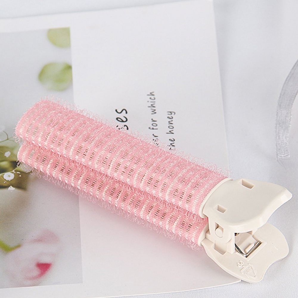Bộ 2 kẹp cuốn tóc làm phồng tạo kiểu cố định tóc mái không cần nhiệt màu hồng / nhiều màu sắc có lông tiện dụng cho nữ