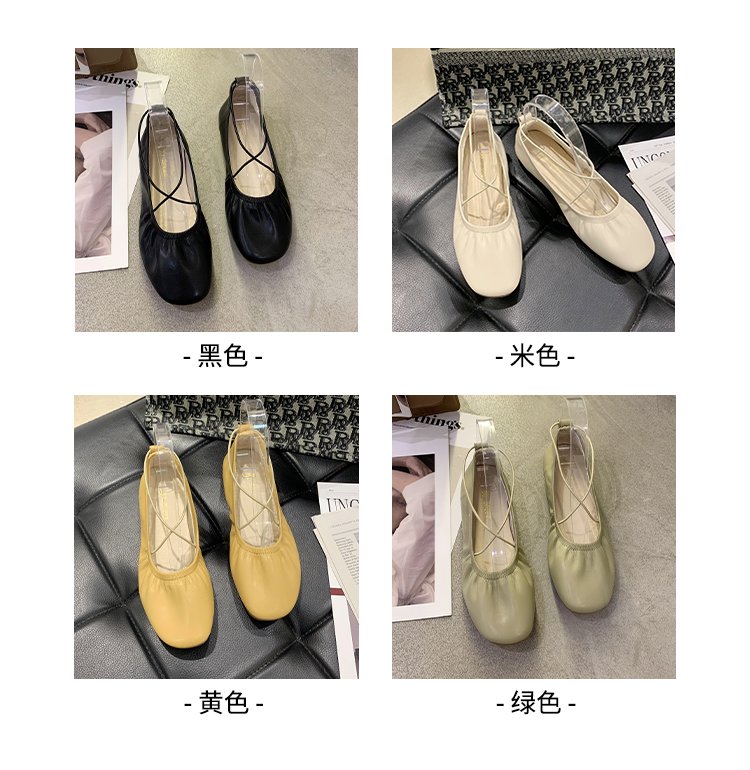 [ Mã 66CBSALE giảm 30K đơn 200K] Giày búp bê gót bằng mũi vuông phong cách Hàn Quốc nữ tính | BigBuy360 - bigbuy360.vn