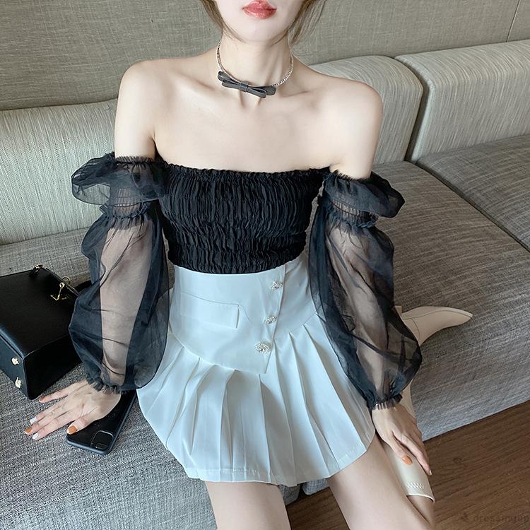 Áo Nữ Tay Dài Phối Lưới Thời Trang Quyến Rũ | BigBuy360 - bigbuy360.vn