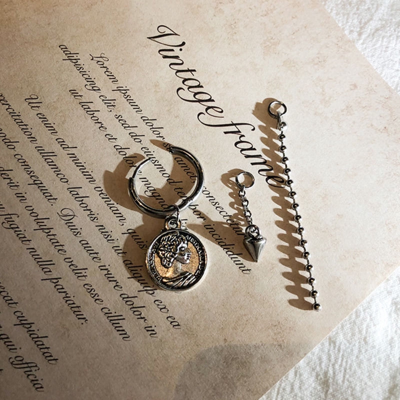 Khuyên Tai Mặt Tròn Dáng Dài Phong Cách Cổ Điển