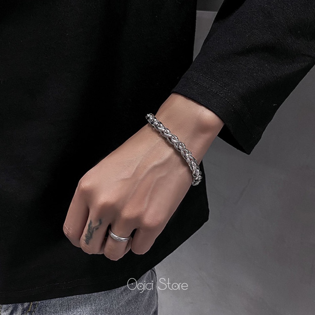 Vòng tay nam thời trang, Lắc tay titan không gỉ thời trang Punk phong cách đường phố, Cá tính, Unisex