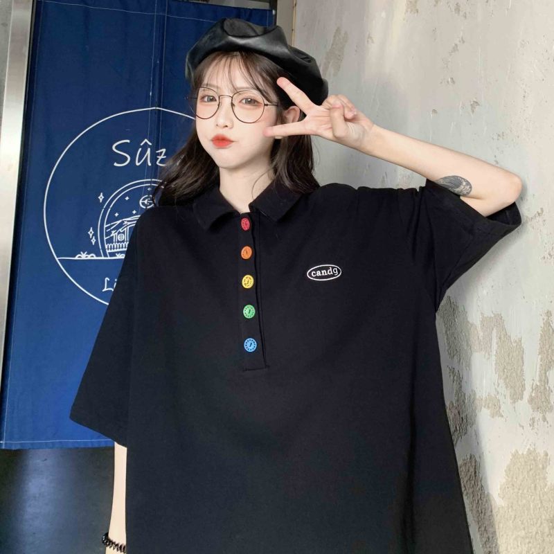 Áo Thun Polo Ngắn Tay Form Rộng Trẻ Trung Thời Trang Dành Cho Nữ | BigBuy360 - bigbuy360.vn